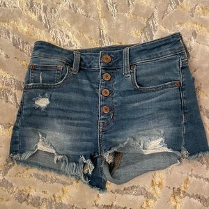 Jean Shorts with Rose Gold Buttons